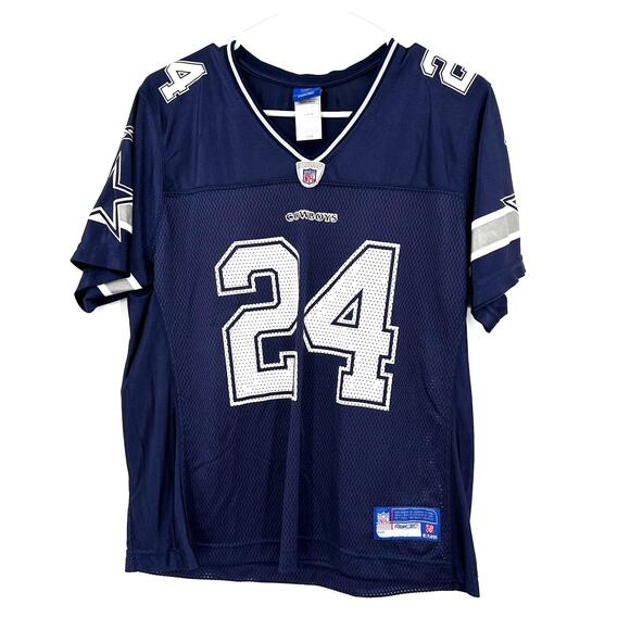 RBK Size Youth Large Dallas Cowboys NFL Jersey Blue 24 100% Nylon Sportswear - Picture 1 of 4